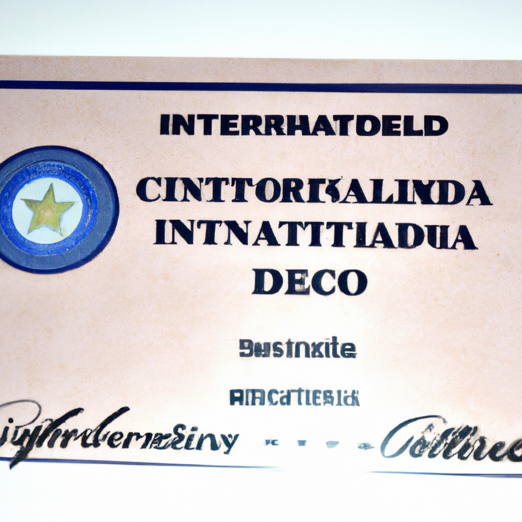 Certificado de Qualidade Internacional